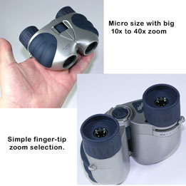 Micro zoom 9 to 40 x 22 zoom compact porro binocular